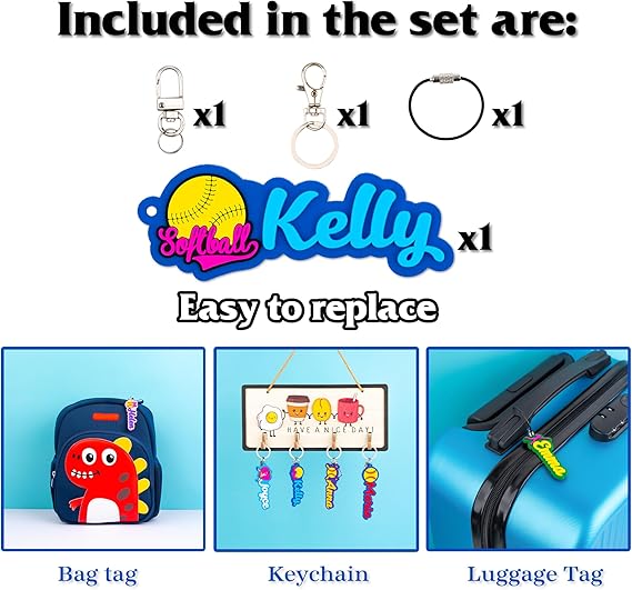 Personalized Softball Keychain