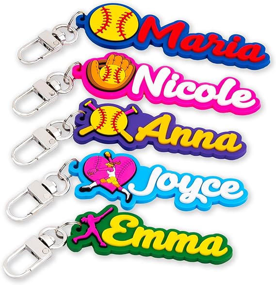 Personalized Softball Keychain