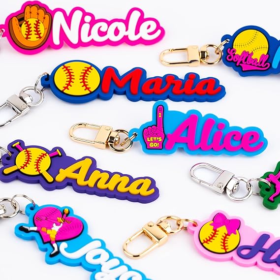 Personalized Softball Keychain