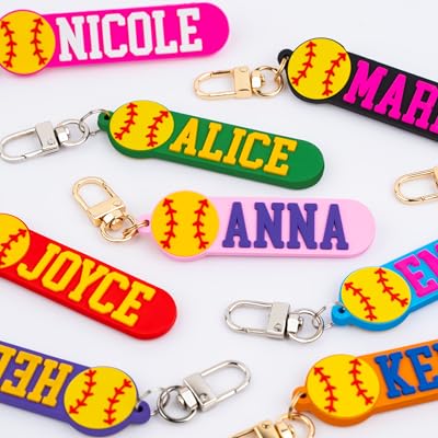 Personalized Softball Keychain